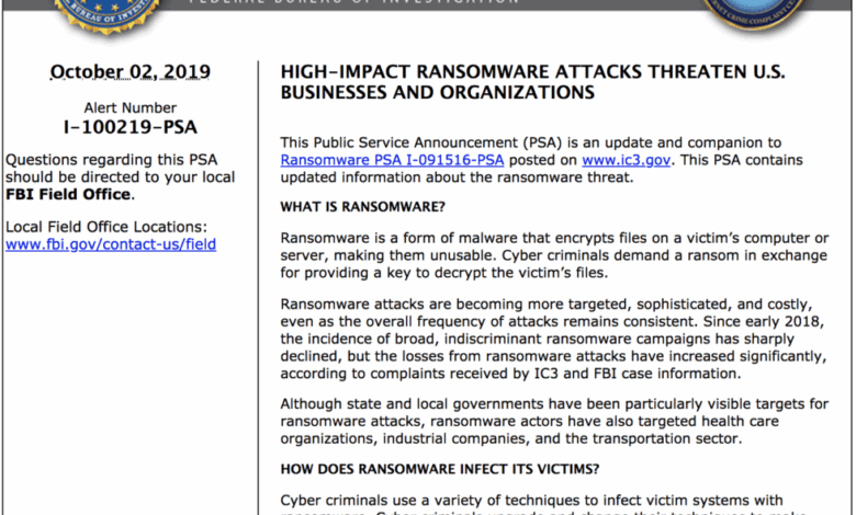 Fbi ransomware