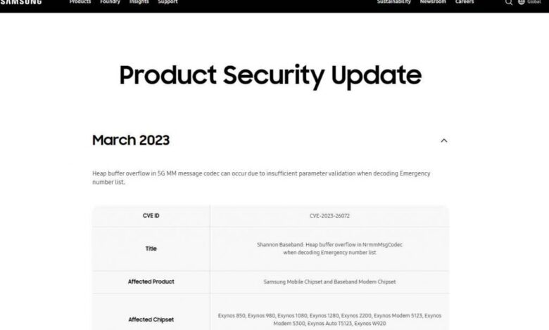 Google project zero issues vulnerability alert on samsung exynos modems